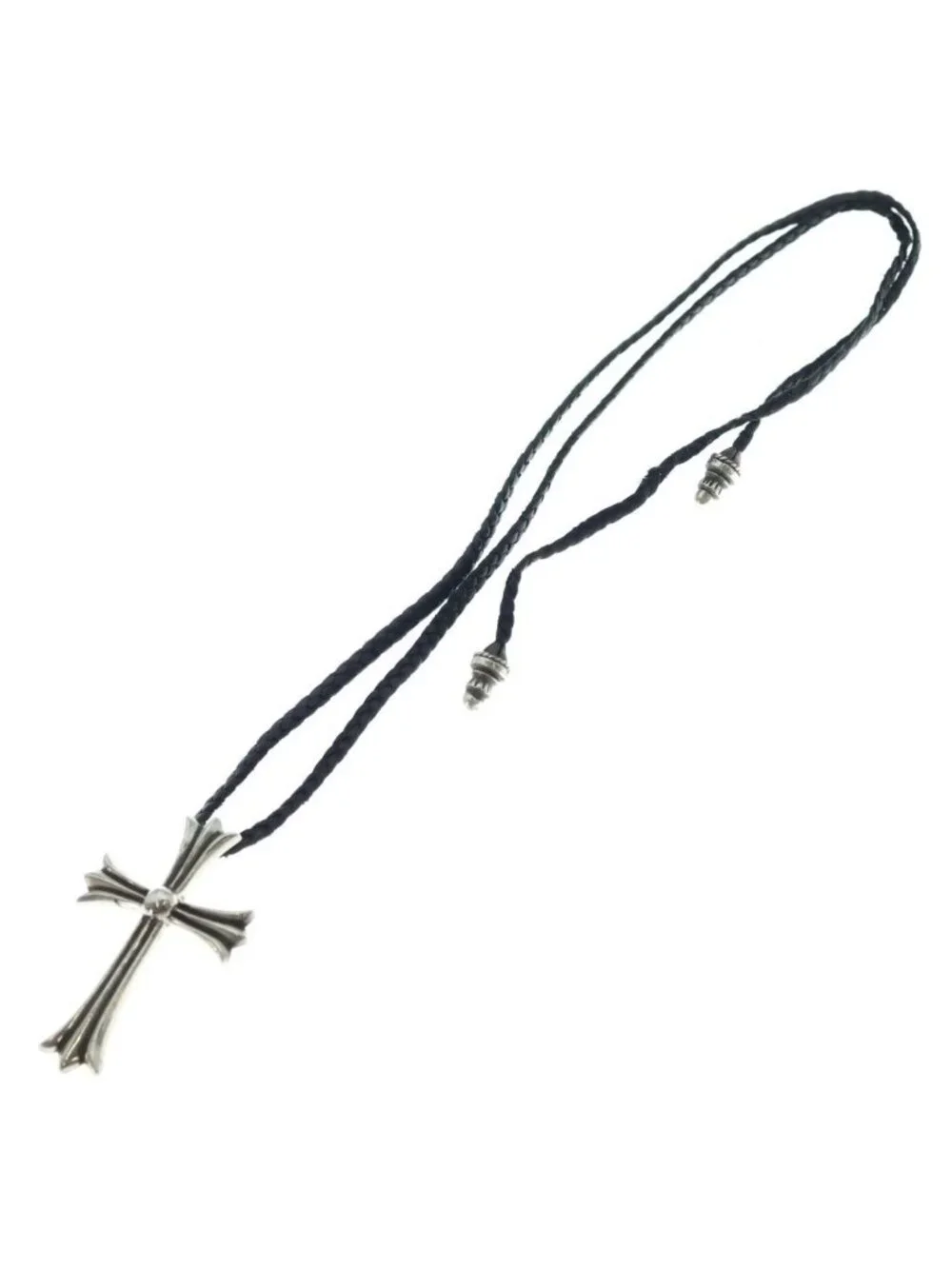 Chrome Hearts CH Crs LG BC Large CH Cross Boro Chip Silver Necklace